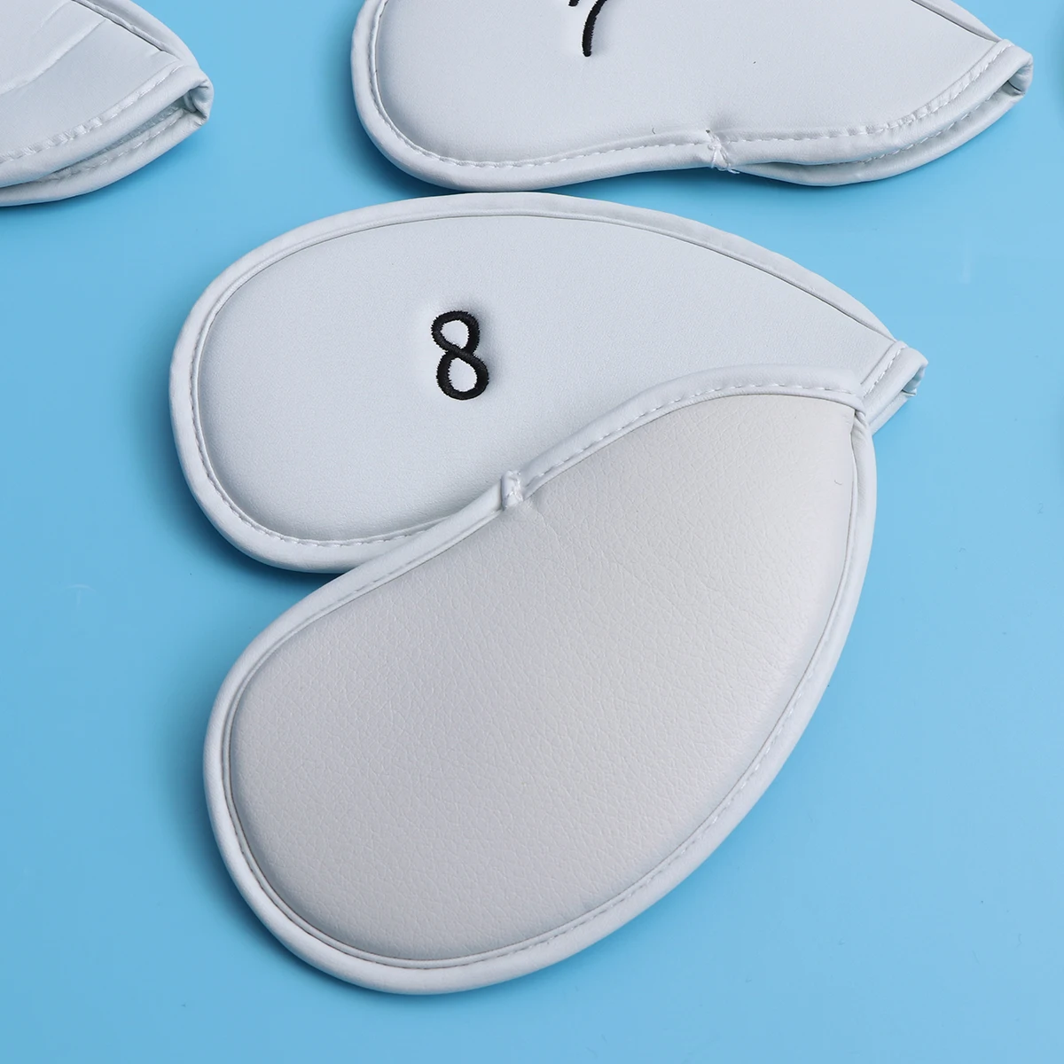 

12Pcs Golf Iron Covers Set PU Headcovers Superior Protection Scratch Resistant Blue Iron Covers Club Head Cover