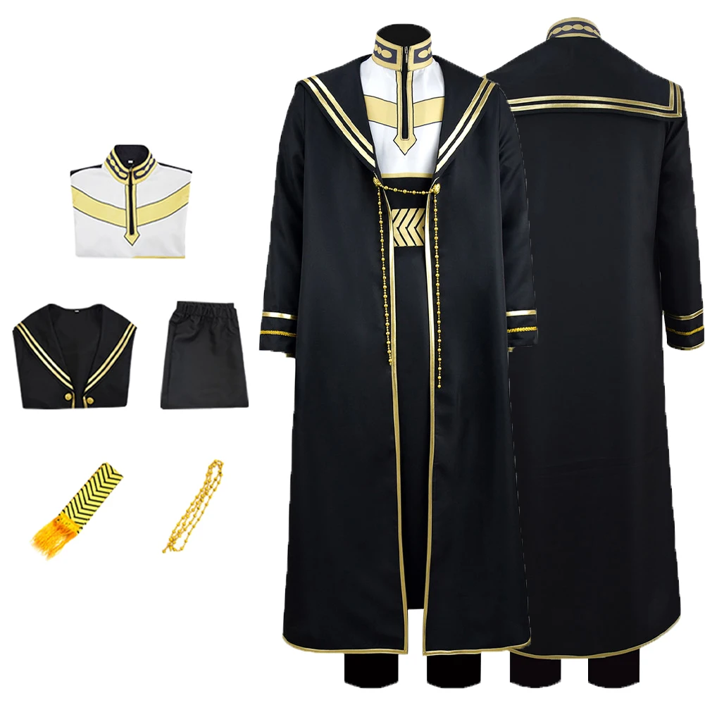 Anime Frieren Além Traje Cosplay para Homens, Roupas Heiter, Conjuntos de Casacos de Fantasia, Acessórios Masculinos, Halloween, Terno Carnaval