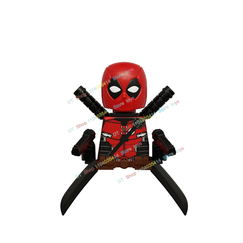 MOC-figuras de acción de Deadpool, bloques de juguete, accesorio de Anime de dibujos animados, bloques de construcción, juguetes de regalo, KT1076