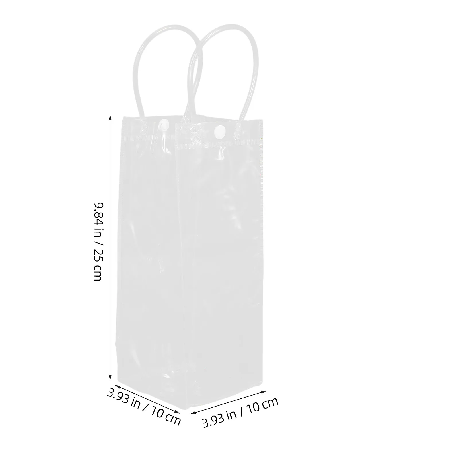 5Pcs Clear Cooler Bag Set Wine Bottle Chiller Foldable Portable Ice Bucket Bag for Sparkling Wine Beer Beverages on
