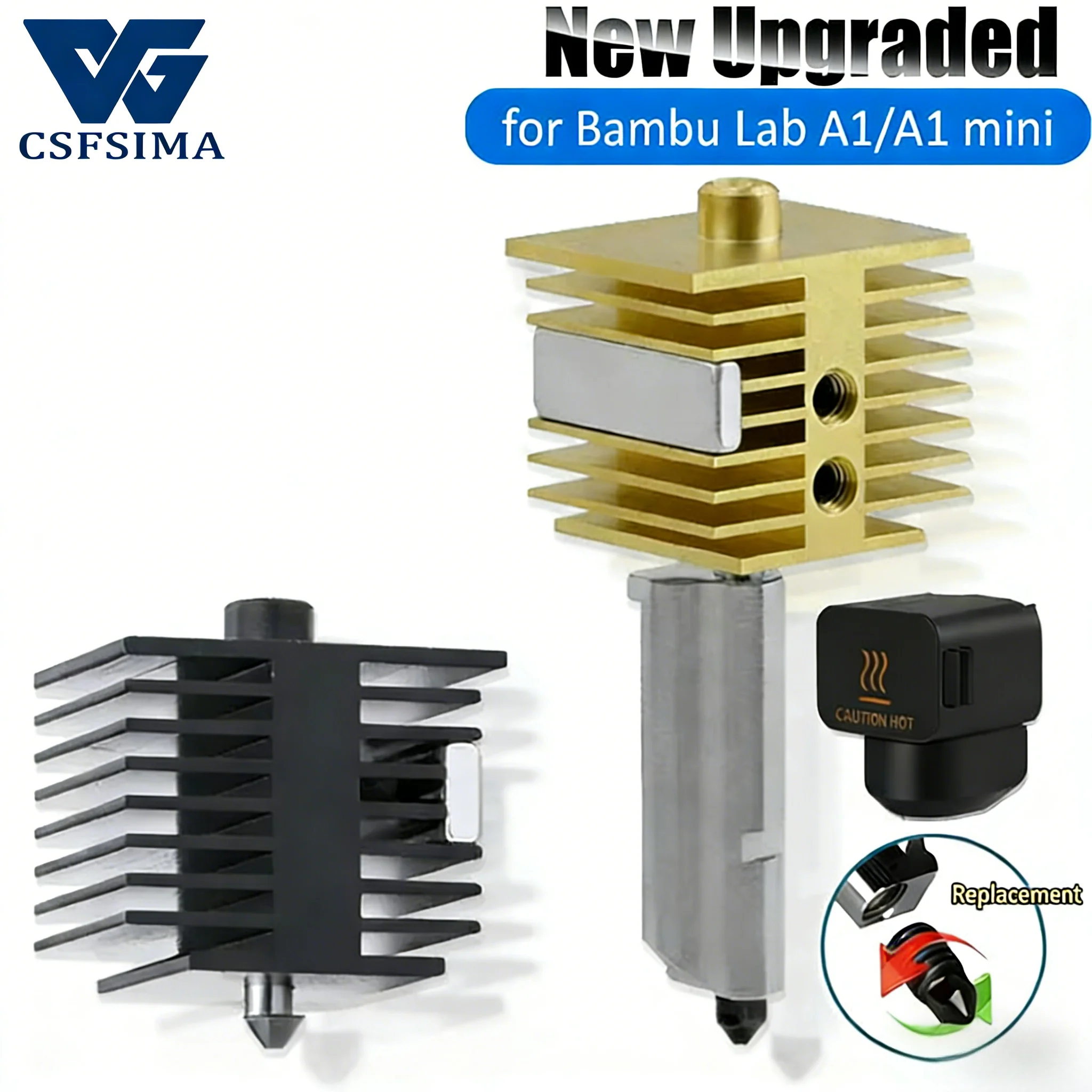 

Hardened Steel Nozzle Kit Compatible with Bambu Lab A1 & A1 Mini Wear-Resistant Nozzles for High Temp Filament