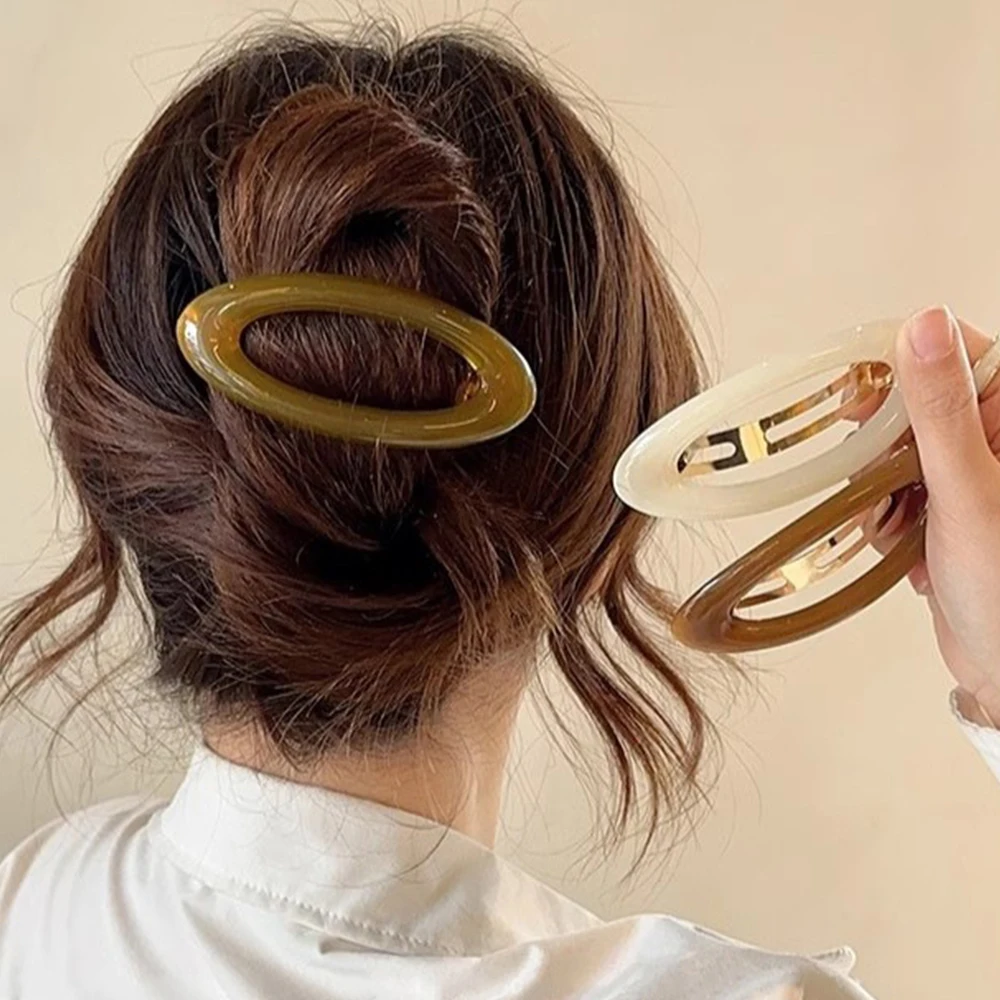 2Pcs Koreanische Große Frühling Haar Klaue Clips Frauen Metall Pferdeschwanz Halter Haarnadel Barrettes Mode Mädchen Haar Zubehör Hairgrip