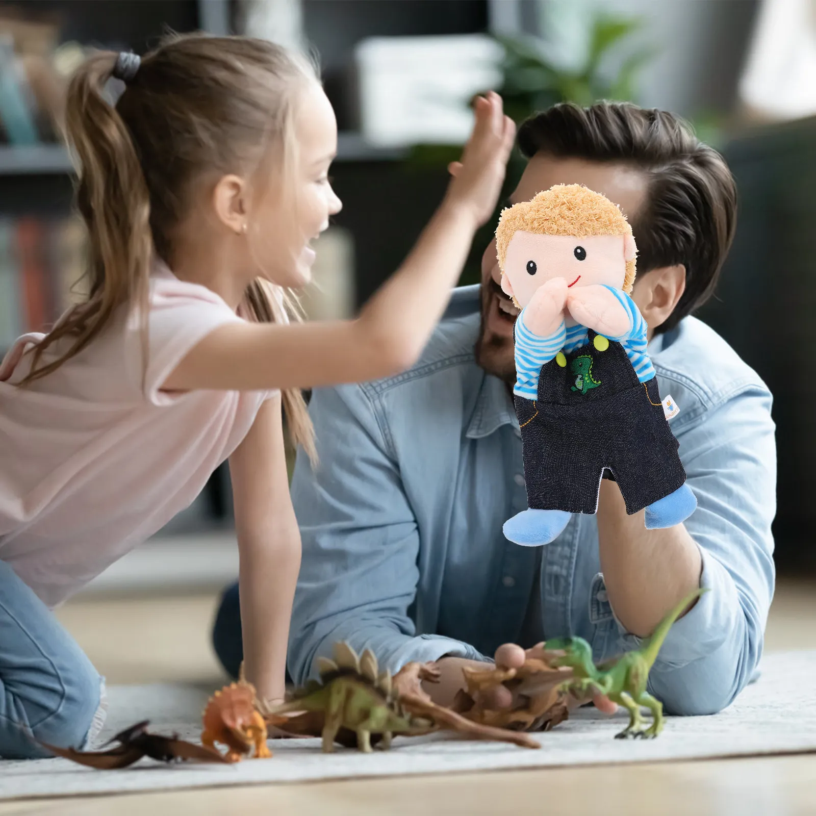 Adorable Boy Hand Puppet for Childrens Storytelling Creative Play Speech Development Motor Skills Practice Preschool