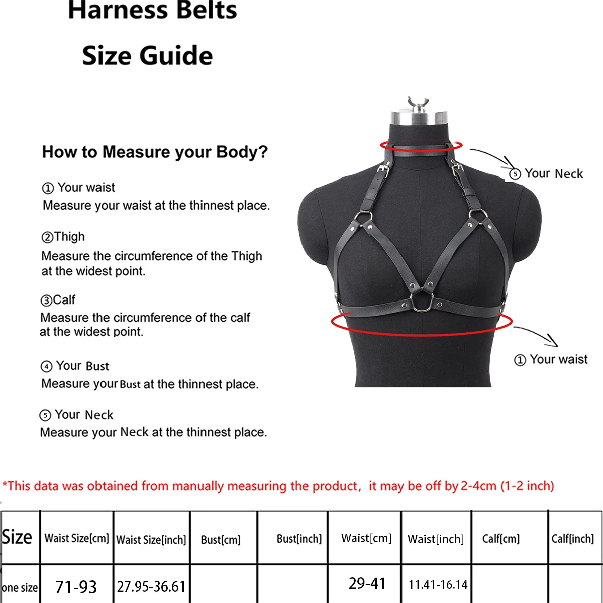 Fashion Women's Trend Punk Belts Decorative Leather Suspender Chest Belt Harness Belt Street Style Gothic Clothing Accessories