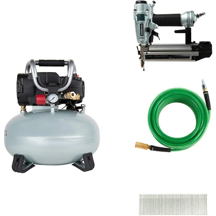 

Pancake Air Compressor with Pro Brad Nailer, Air Hose, and Brad Nails