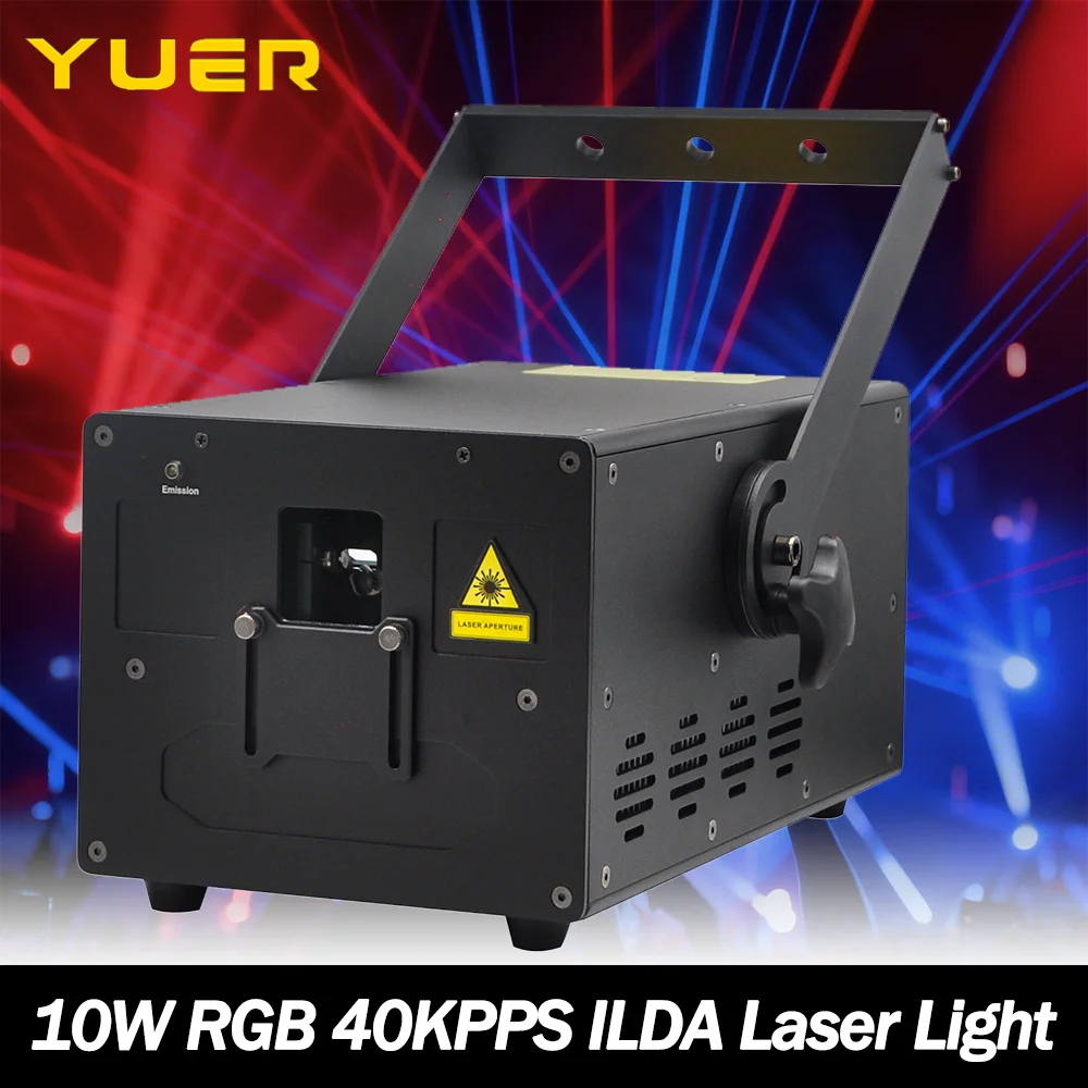 10W RGB 40KPPS ILDA Laser Light 3D Animation Beam Scanner High Quality for DJ Disco Party bar club Christmas Festival Show