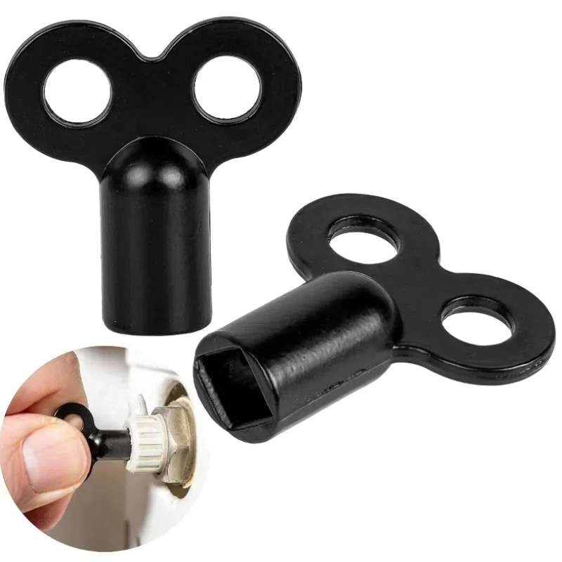 2pcs black Radiator Valve Key Faucet Key Radiator Water Tap Plumbing Bleeder Key Air Vent Central Heating Tool Radiator Bleeding