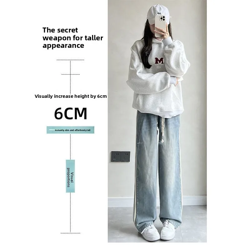 

High Waist Wide Leg Jeans Women's 2026 New Style Spring Autumn Slimming Versatile Drapey Retro Casual Straight Floor-Length P...