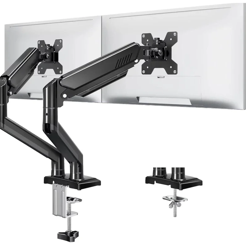 

Dual monitor stand fits 13-27 inches and can hold 2-12kg monitor stand for 2 monitors