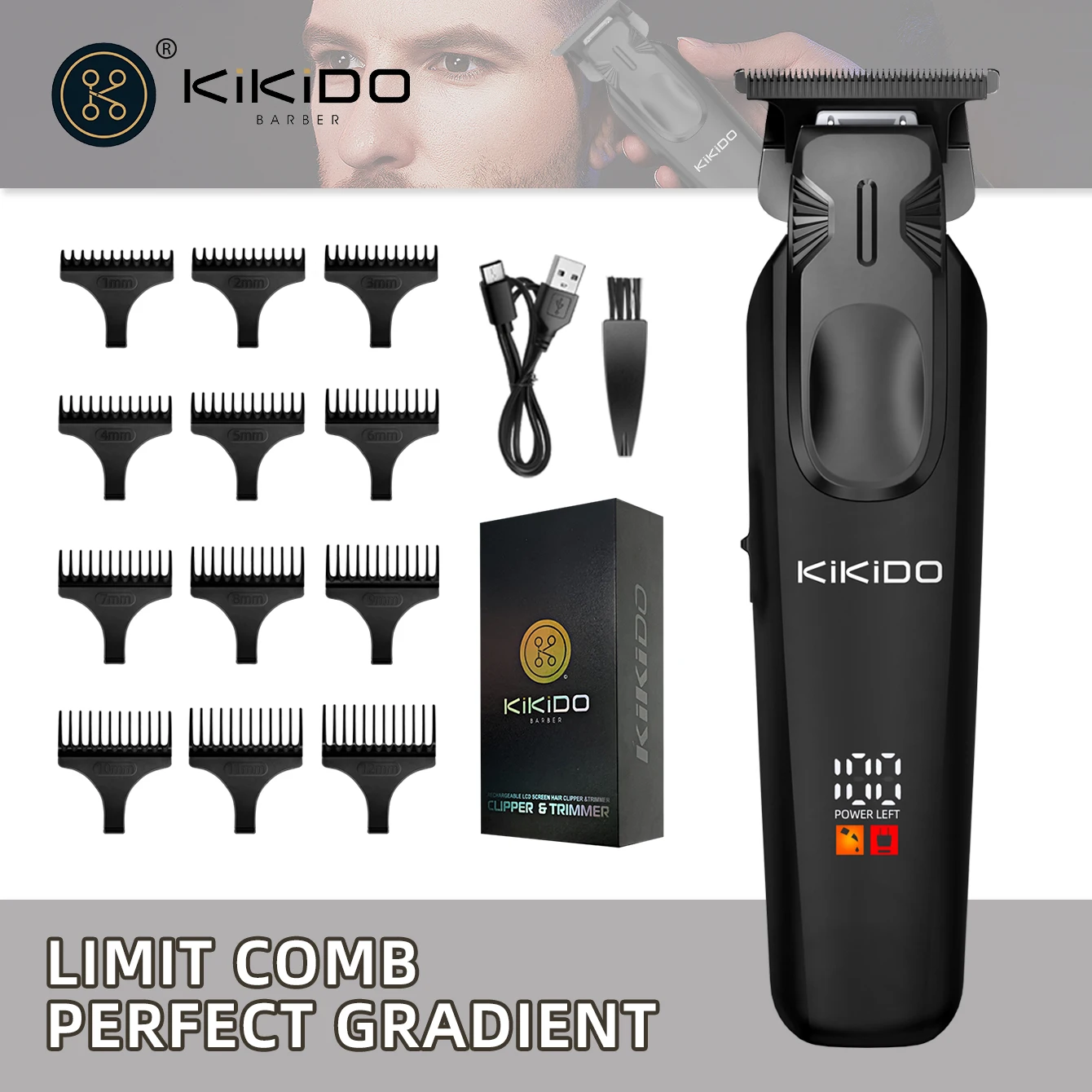 

KIKIDO kk-311 Professional Electric Beard Haircut Barber Machine Hair Clipper For Men Rechargeable Hair Trimmer