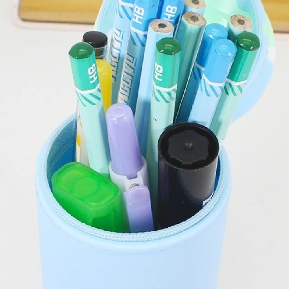

Practical Suction Cup Pen Holder Cute Silicone Ice Cream Pencil Bag High Capacity Multi-purpose Stationery Organizer Case