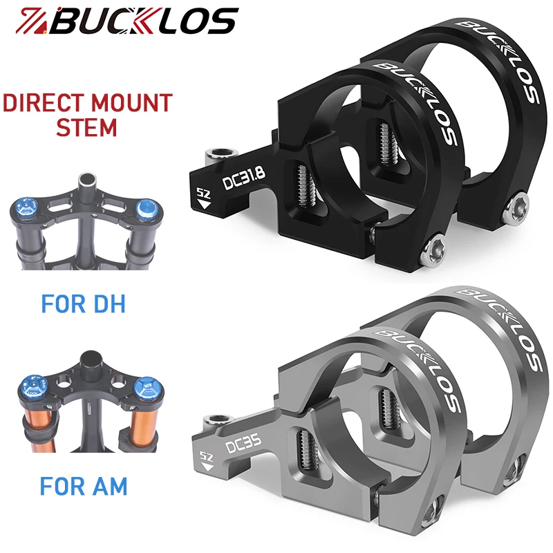 BUCKLOS Direct Mount Stem 31.8MM 35MM Downhill Bike Stem Aluminum Alloy DH AM FR MTB Power Bike Table for Double Shoulder Fork