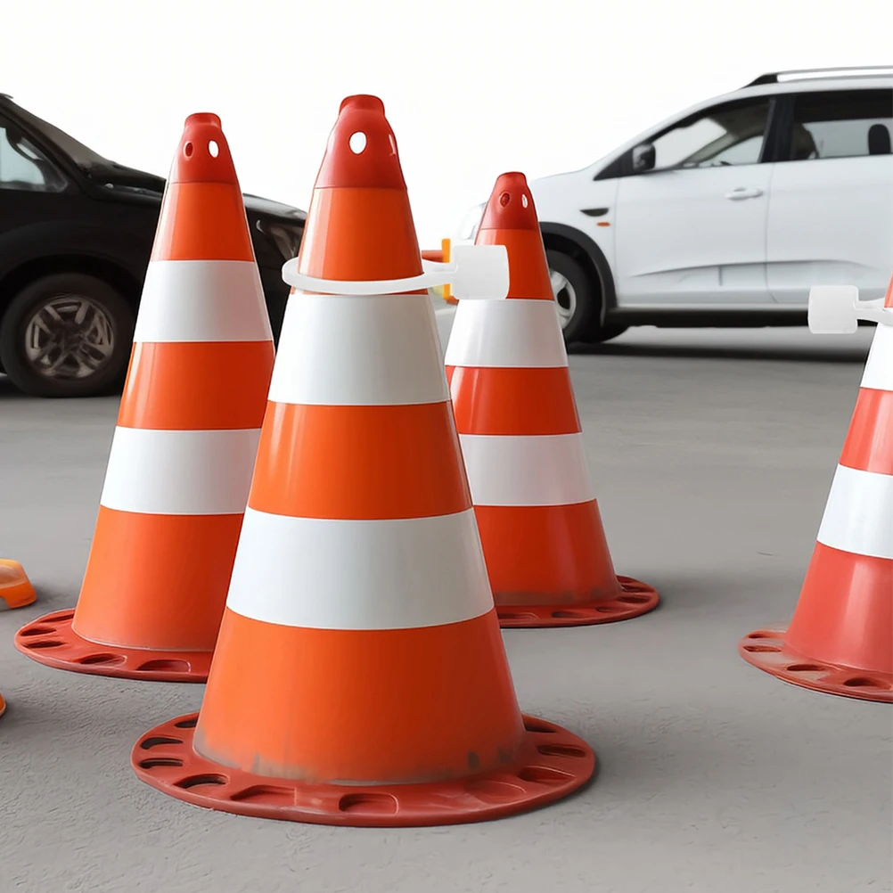 

6pcs Safety Cone Connector Plastic Road Construction Cones PVC Parking Traffic Link Secure Connection Easy Installation