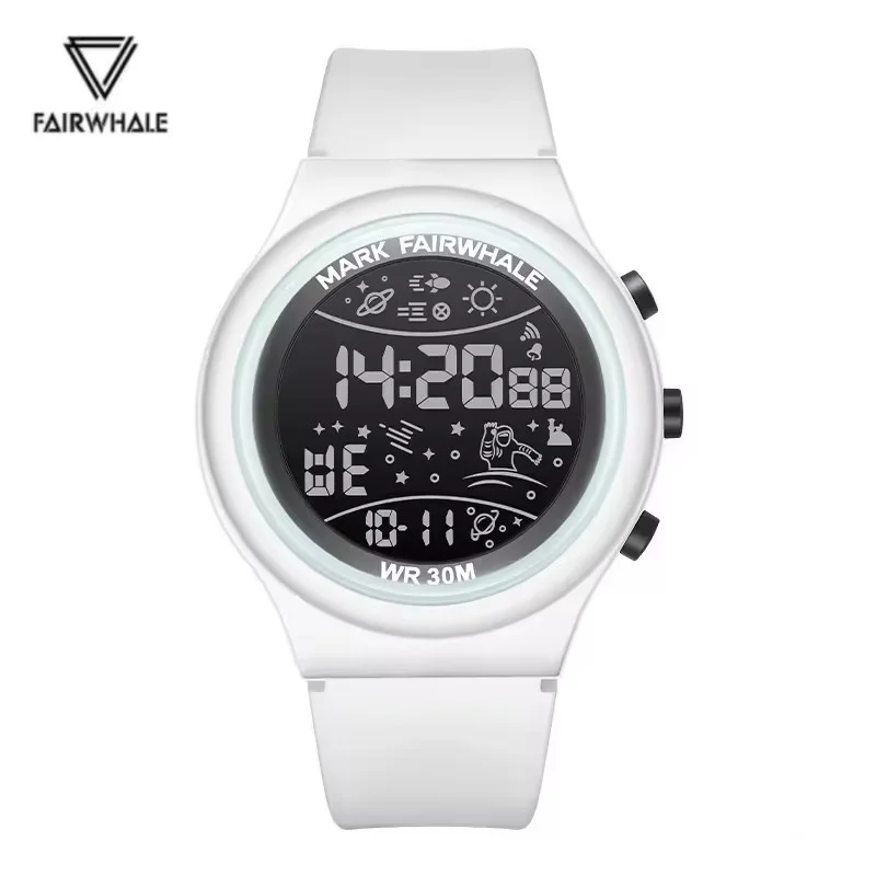 

Mark Fairwhale 4440, модные мужские электронные часы, простой светящийся календарь, будильник, водонепроницаемые спортивные цифровые часы для мужчин