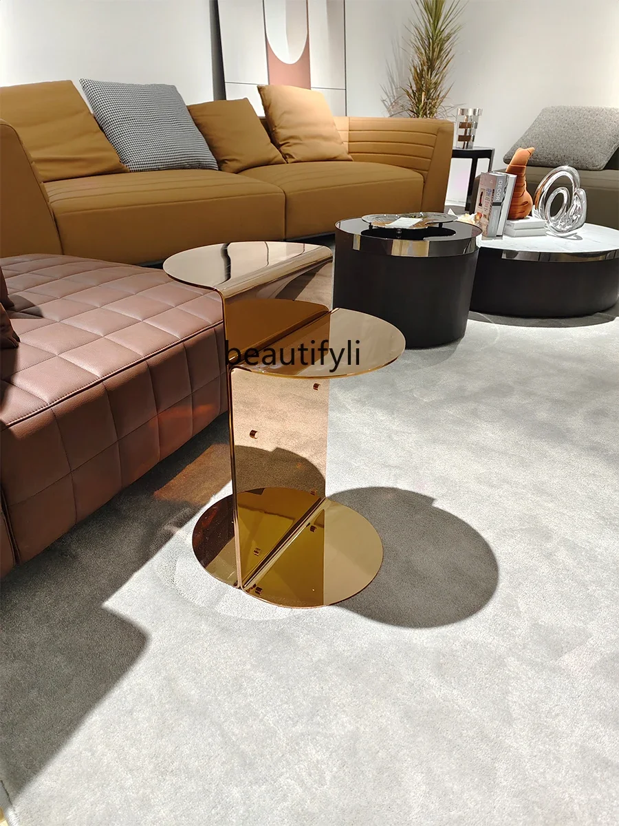 01A Modern Light Luxury Stone Plate Corner Table Minimalist Sofa Removable Tea Side Table Living Room Small Coffee Table