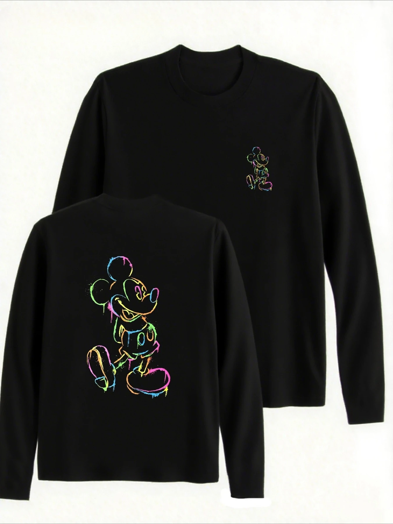 2025 disney mickey mouse moletom gráfico masculino e feminino em torno do pescoço manga longa pulôver dos desenhos animados topos casuais feminino hoodies