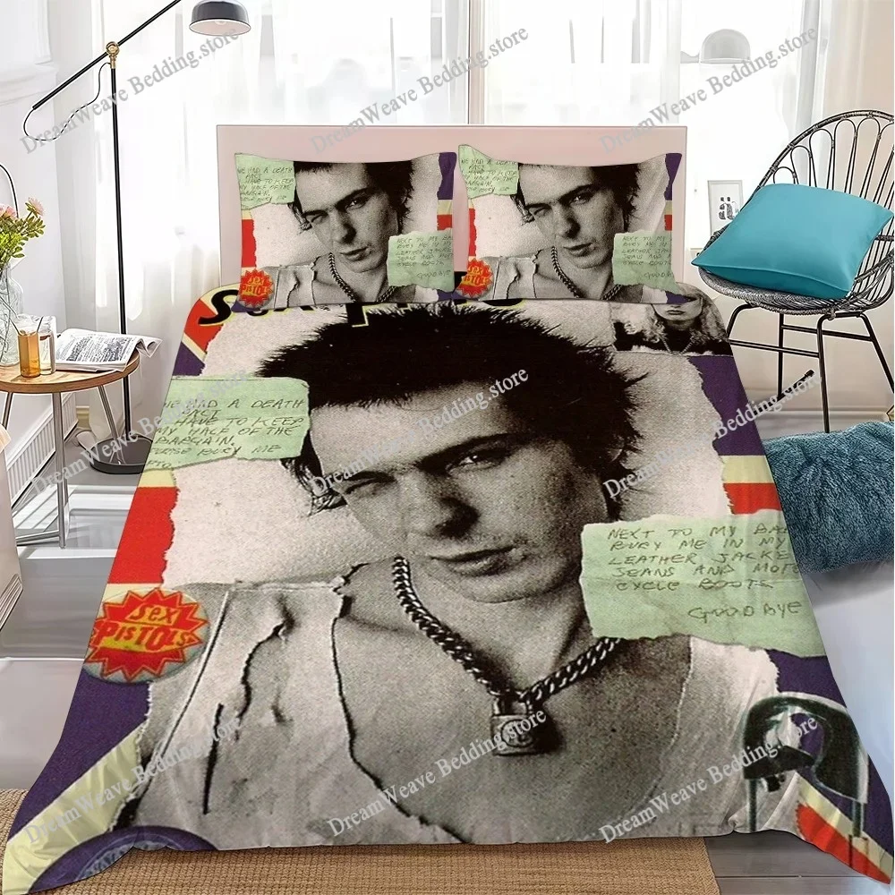 S-sex P-pistols R-rocks B-bands Duvet Cover Set Home Style Bedding Soft Laundry Cotton Bed Student Dormitory Gift
