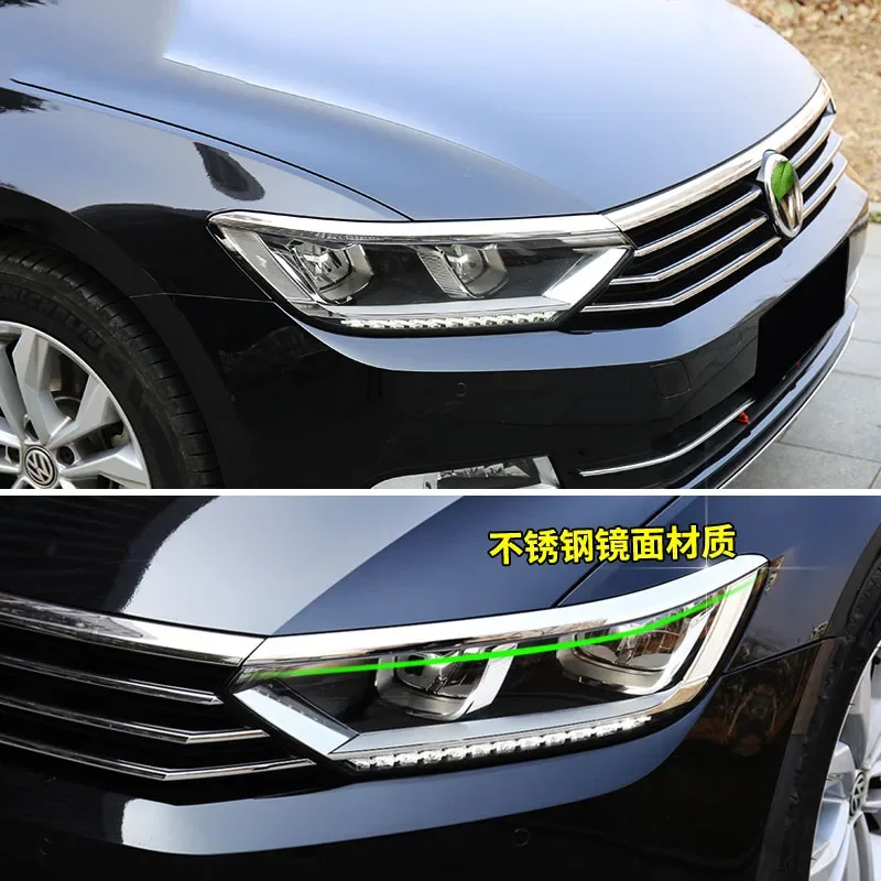 Front Hood Engine Front Head Light Lamp Eyelid Eyebrow Cover Trim Auto Styling For Volkswagen Passat B8 Variant 2017 -2022 2023