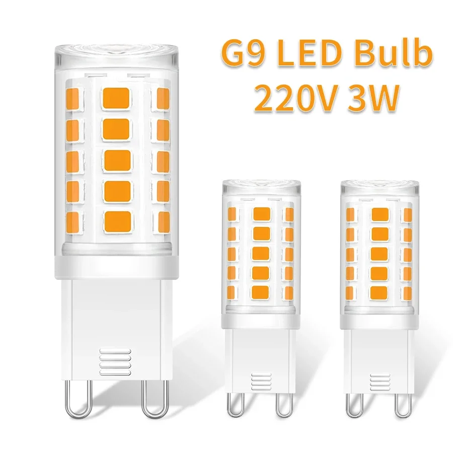 

3 шт. G9 светодиодная лампа 3 Вт переменного тока 220 В светодиодный прожектор теплый белый свет светодиодная домашняя люстра заменяет галогенную лампу для спальни
