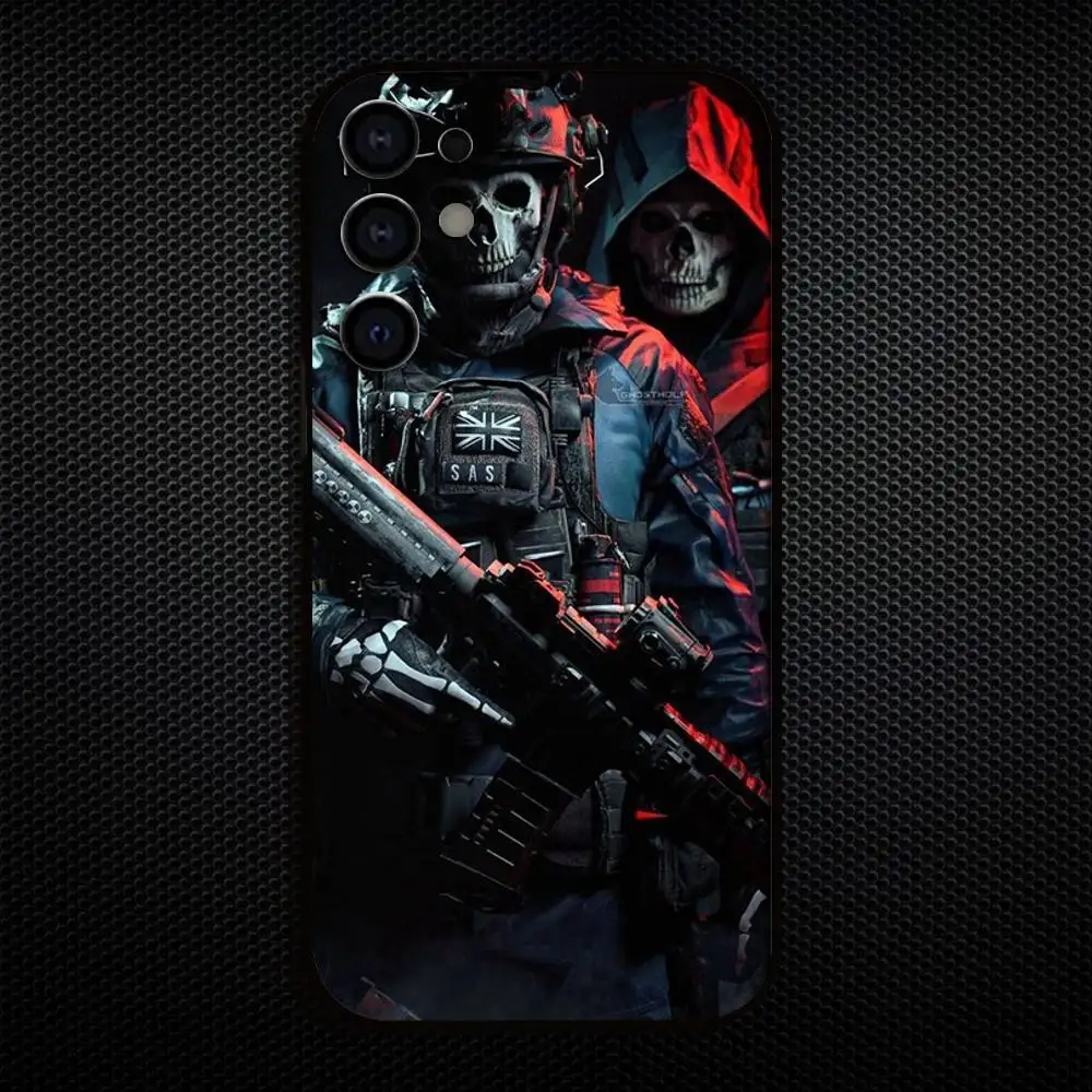 C-COD C-Call Of D-Duty Ghosts حافظة هاتف لهاتف سامسونج S25، S24، S21، S22، S23، S30، Ultra، S20، Plus، Fe، Lite، Note، 10,9,5G غطاء أسود