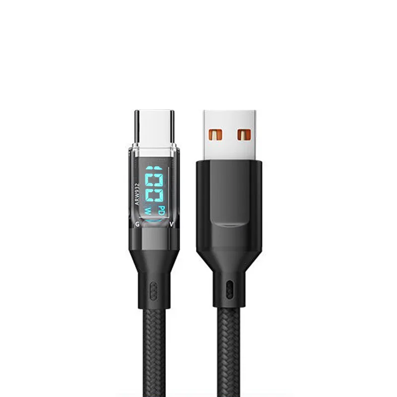 OOZCC LCD Watt-displaykabel, max. 120 W supersnel opladen USB Type C-kabel Gegevensoverdracht, USB A naar Lightning voor IPhone14 Pro