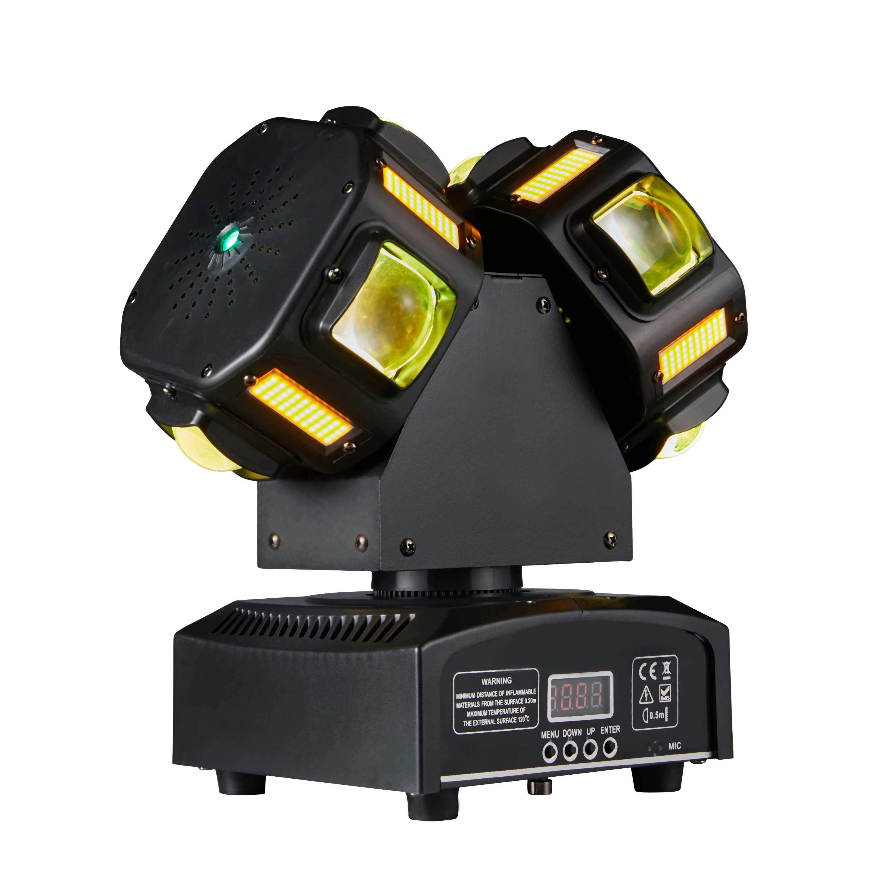

LED moving Dual 3in1 Mobile head lights 8x12w RGBW Stroboscopic gold Red Green Star DJ lighting effect CLUB disco