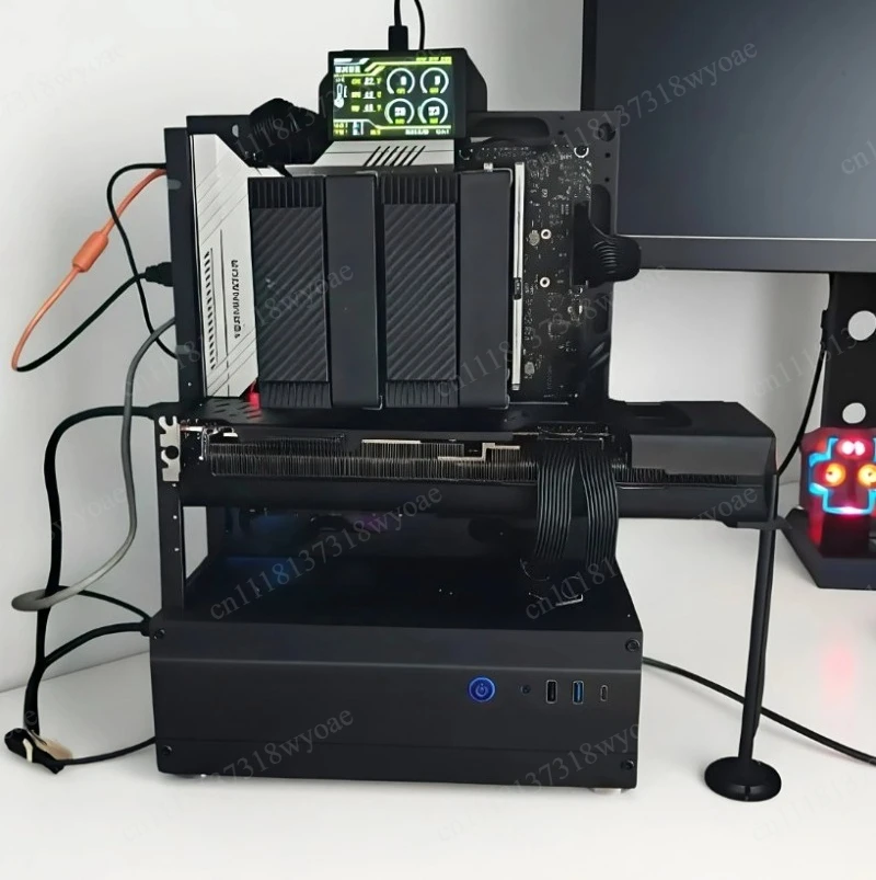 Open Frame PC Case 240/360 Liquid & Air Cooling Rack ATX/MATX Vertical GPU Desktop Mini Case