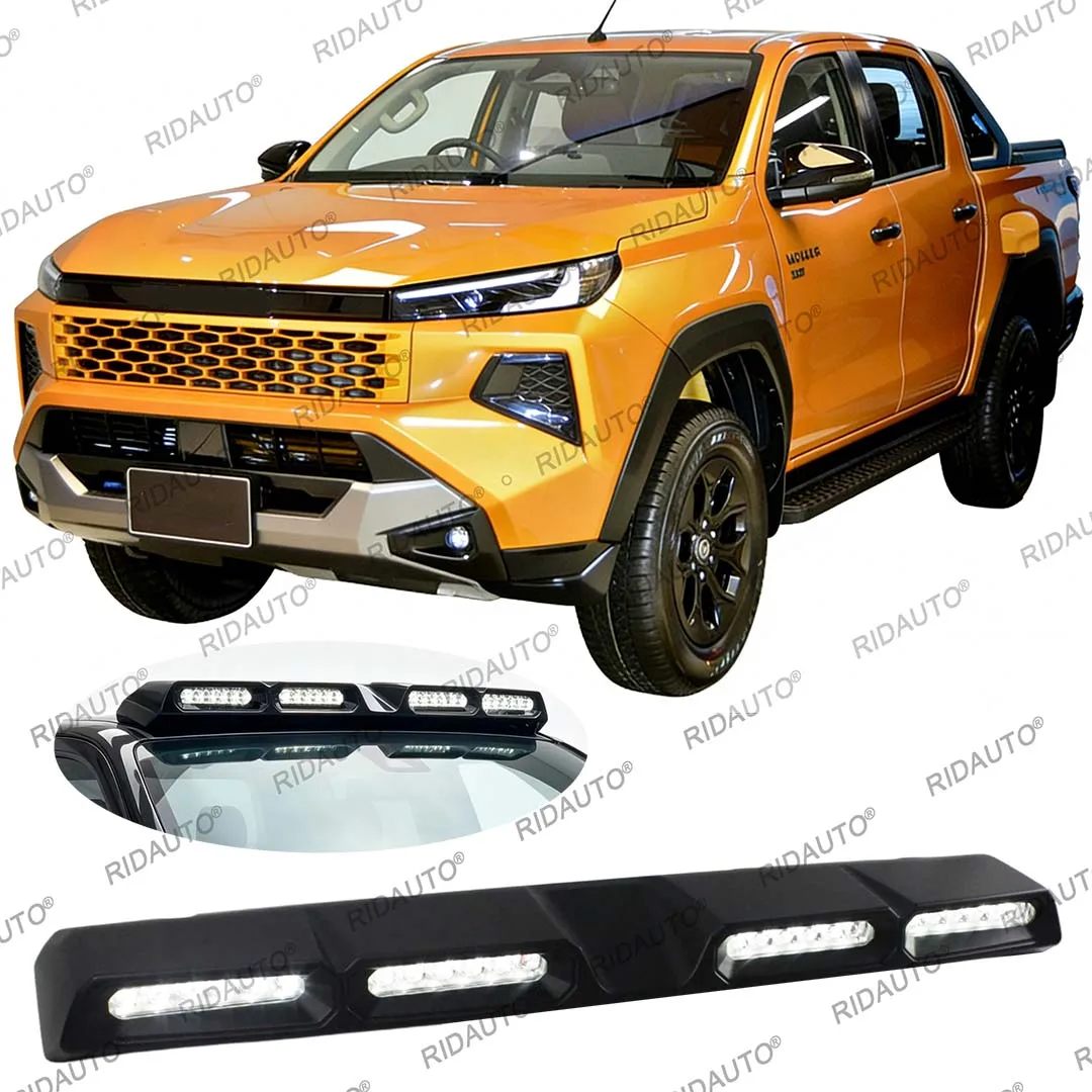 White LED Roof Rack 4 Light Bar For Hilux 2026+ Travo Overland Modified Non-Destructive Installation Matte Black Roof Lights Bar
