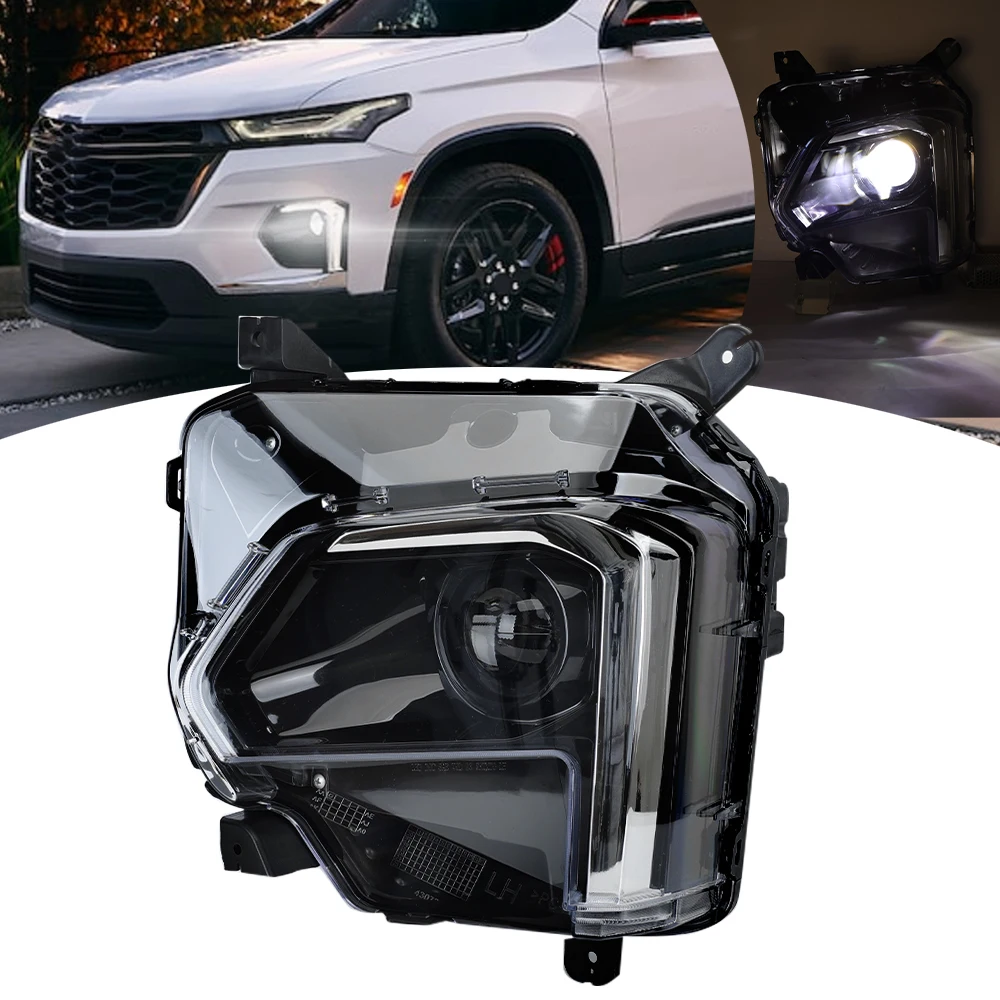 Driver Side LED Projector Headlight Assembly For 2022-2023 Chevy Traverse (w/ DRL) – Direct Fit