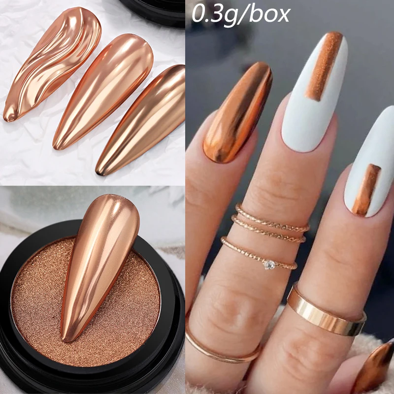 NICOLE DIARY Moonlight Mirror Nagelpulver Aurora Silver Glitter Metallic Effekt UV Gel Polish Pigment Chrom DIY Nageldekoration