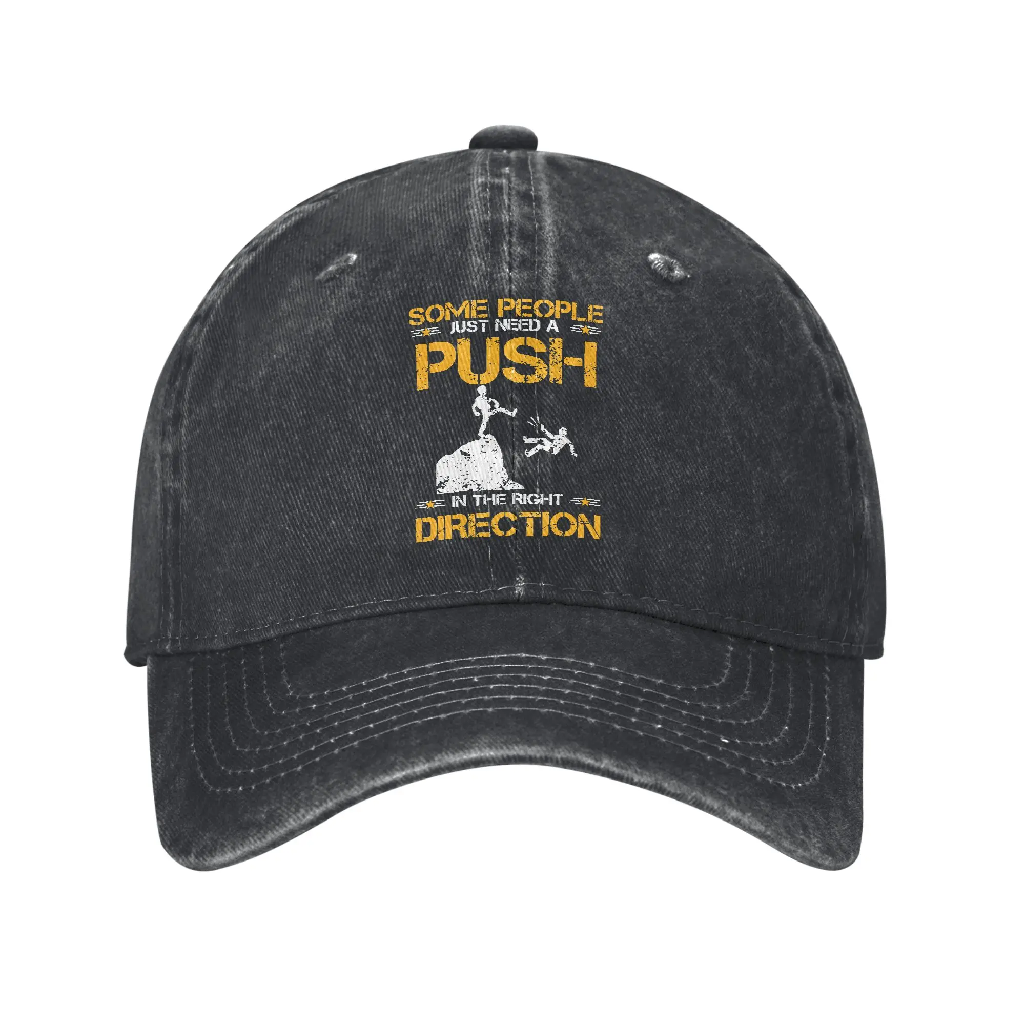 Need A Push in The Right Direction Baseball Caps Distressed Denim Funny Headwear Unisex Outdoor Running Golf Adjustable Hat