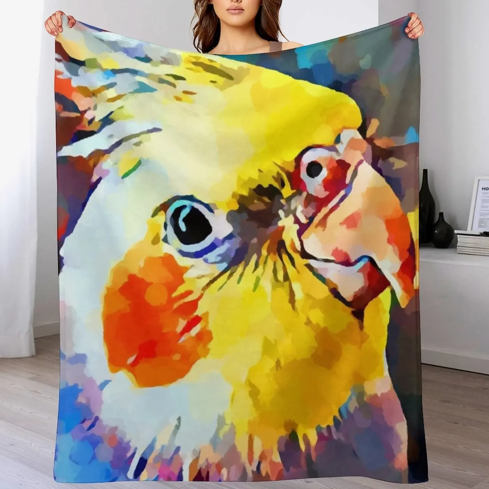 

Cockatiel 3 Throw Blanket Easy Care Comfortable Blanket for Couch