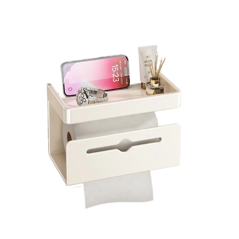 

Toilet wall-mounted tissue paper box toilet bathroom non-punching toilet roll paper shelf
