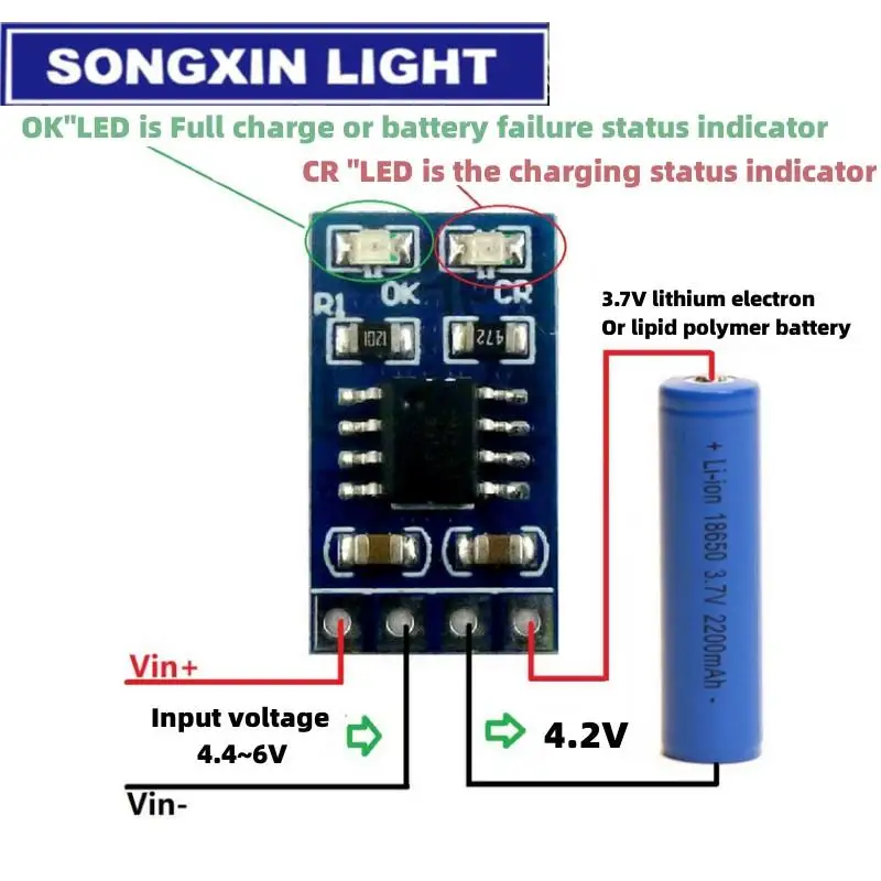 MPPT Solar Charge Controller 1A 4.2V 3.7V 18650 LiPo Li-ion Lithium Battery Charger Module SD05CRMA Solar Panel Battery Charging