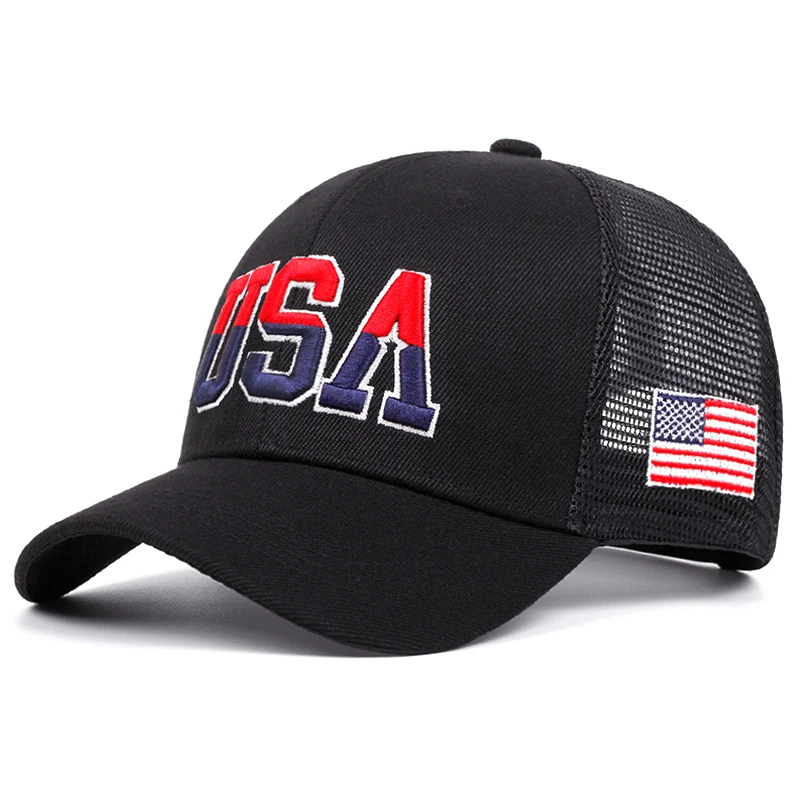 2025 Fashion New Net Hat USA Side American Flag Street Cycling Skateboarding Hat Street Dance Hip Hop Hat Sunshade Baseball Hat