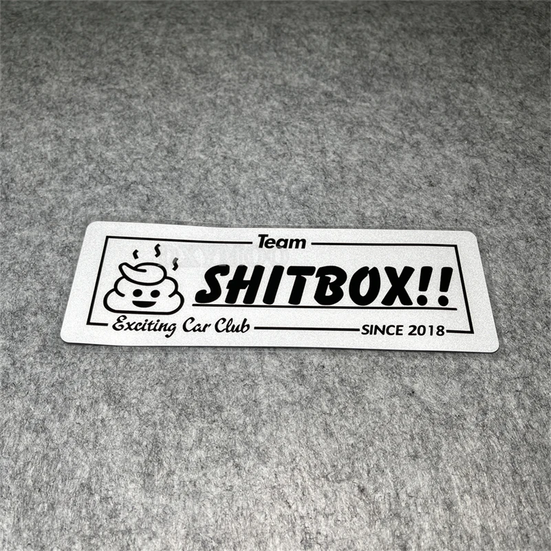 DXYMOO Funny SHITBOX Team Exciting Car Club Since 2018 Stickers Car Vinyl Tape for Motocross Laptop Truck Triangle Window Decal