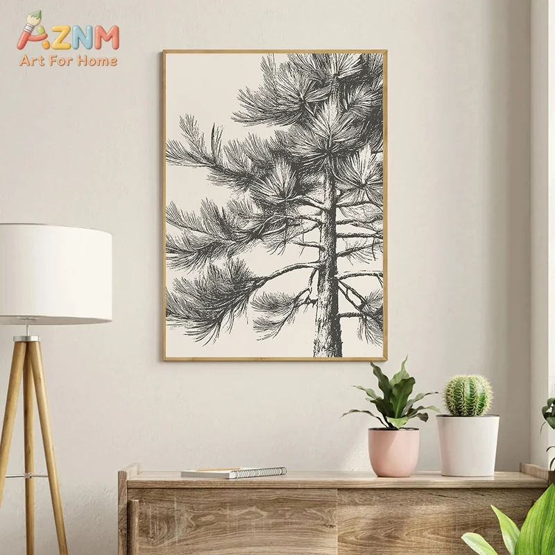 AZNM Vintage Sketch Baby Animal Canvas Wall Art Fox Bear Owl Drawing Print Neutral Nursery Kids Room Decor Unframed