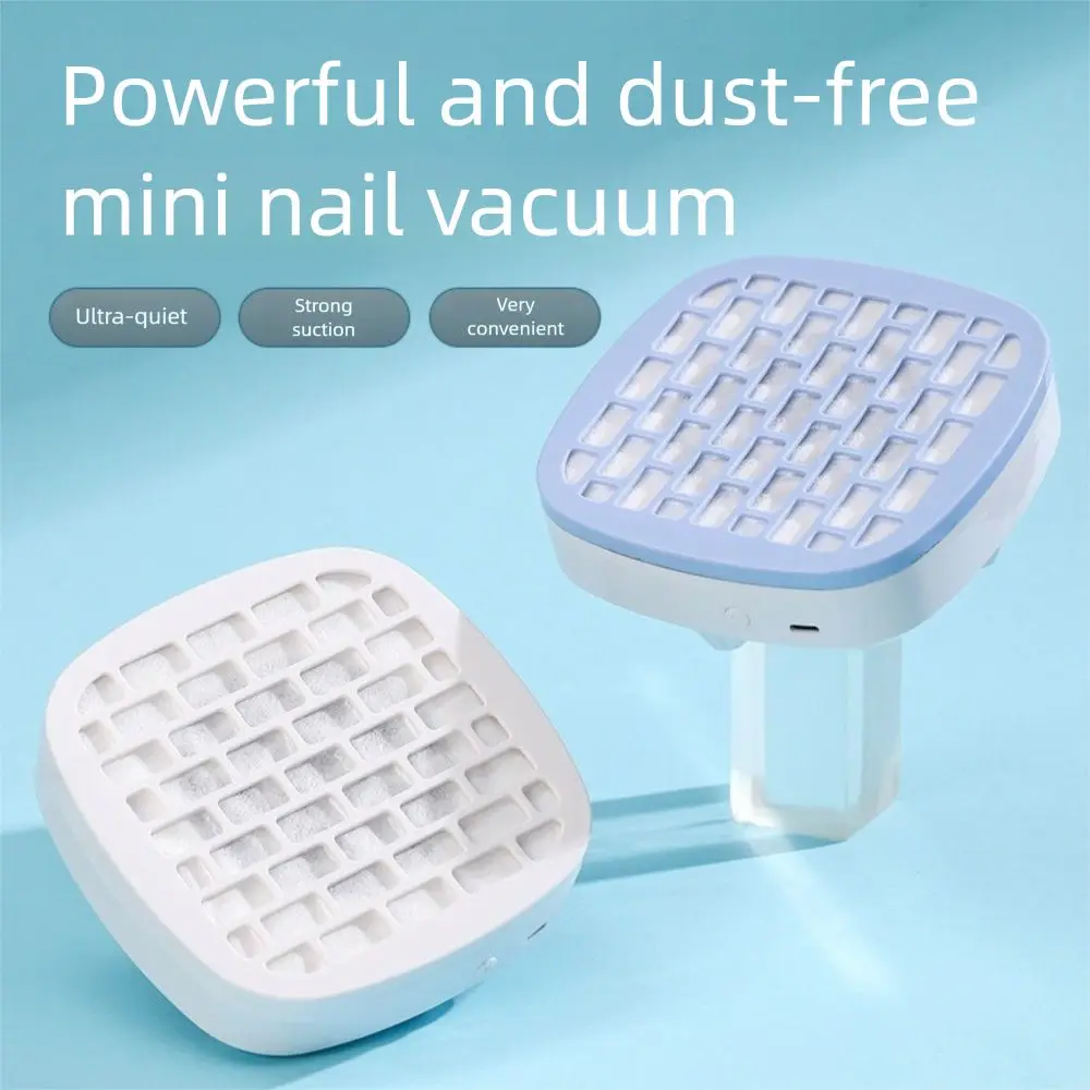 

High Suction Nail Art Vacuum Cleaner Powerful Dust Filter USB Nail Powder Collector Grinding Unloading Mini Nail Vacuum Cleaner
