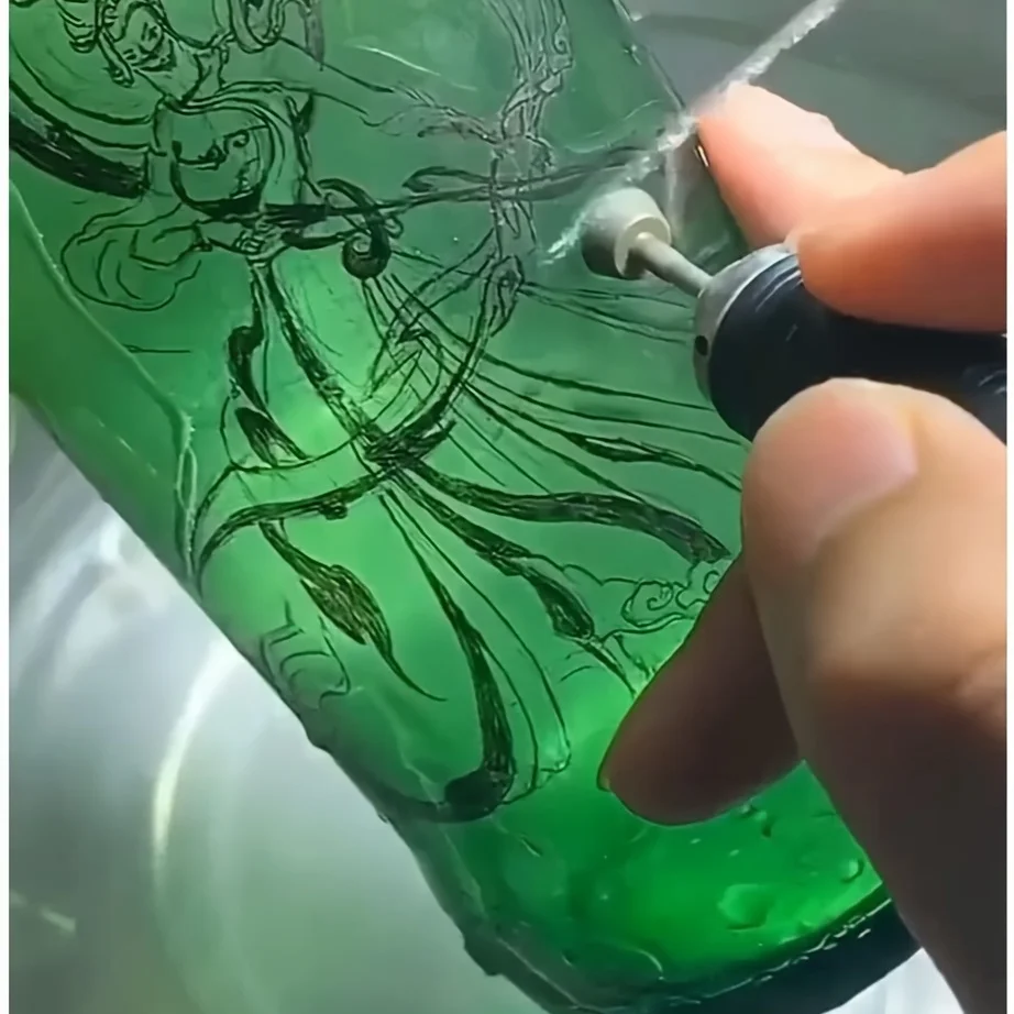 10 Pcs Inverted Trapezoidal Shape Diamond Burr Set, 3/32'' Shank Diamond Mounted Stone Carving Bits for Rotary Tools