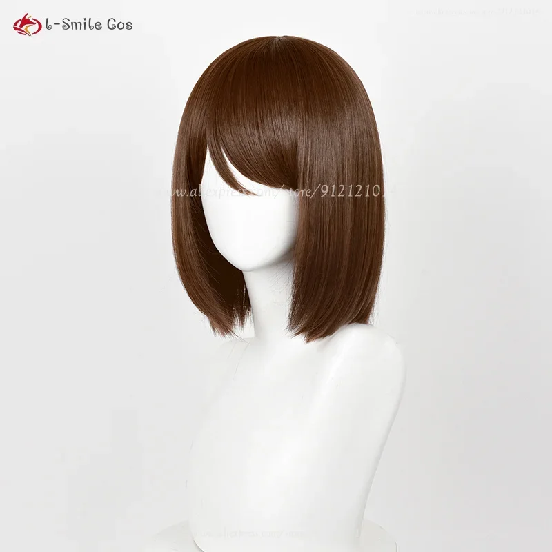 Ieiri Shoko peruca cosplay para mulheres, resistente ao calor, cabelo sintético, couro cabeludo marrom, boné, dramatização, anime, 32cm