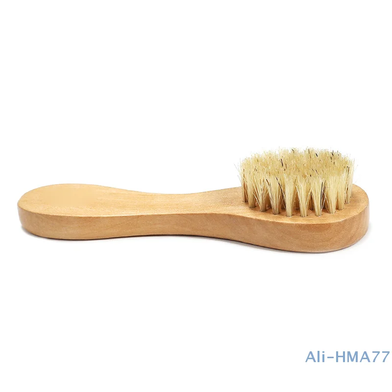 1 Pc Natuurlijke Gezicht Borstel Haren Exfoliërende Gezicht Borstels Houten Vrouw Man Huidverzorging Droog Lichaam Borstel Massager Scrubber Gereedschap