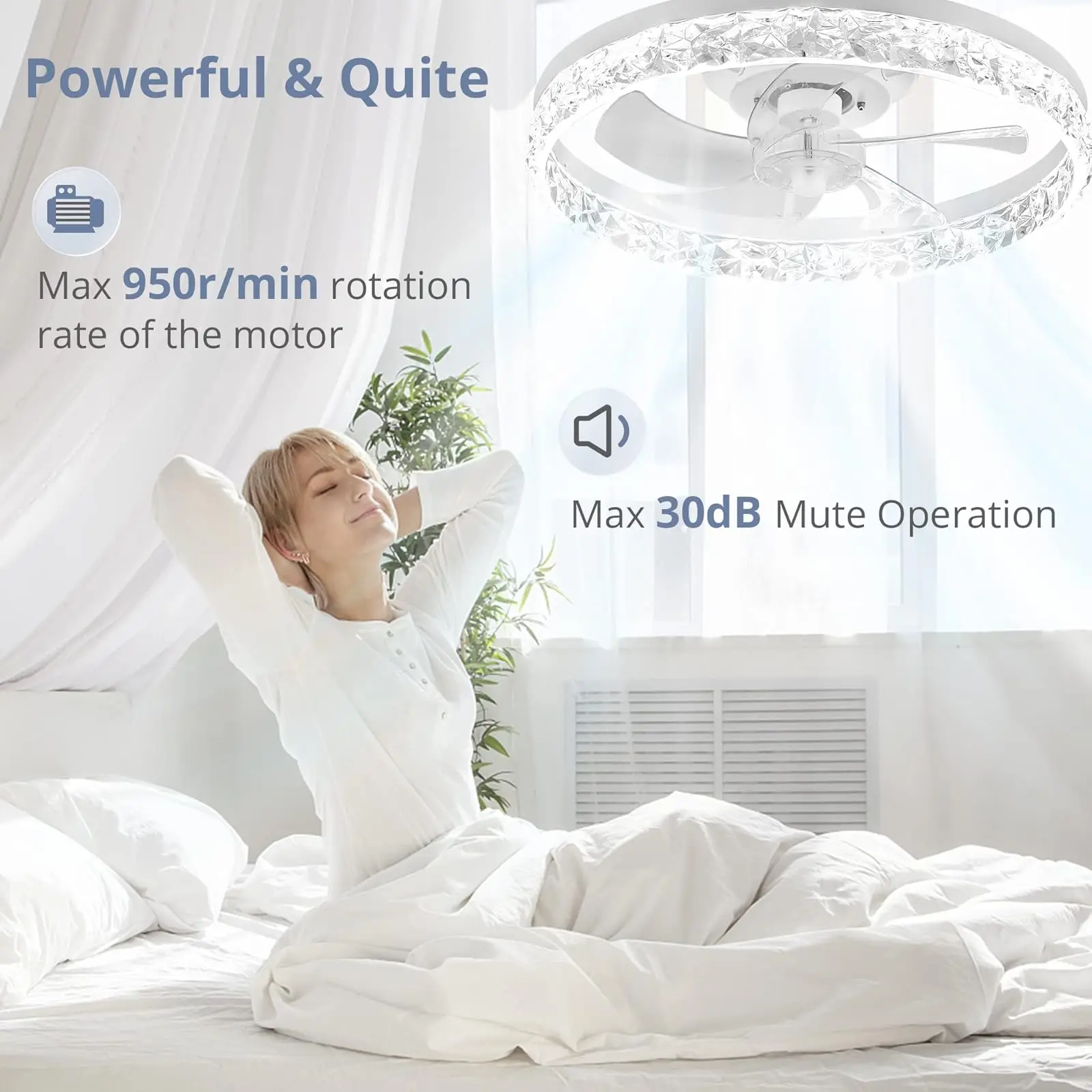 Lmap-Ventilateur de Plafond LED Intelligent avec Télécommande, Design Moderne, Éclairage d'Nik, Disponible en Noir et Blanc, Idéal pour un Salon, une Chambre à Coucher ou un Restaurant