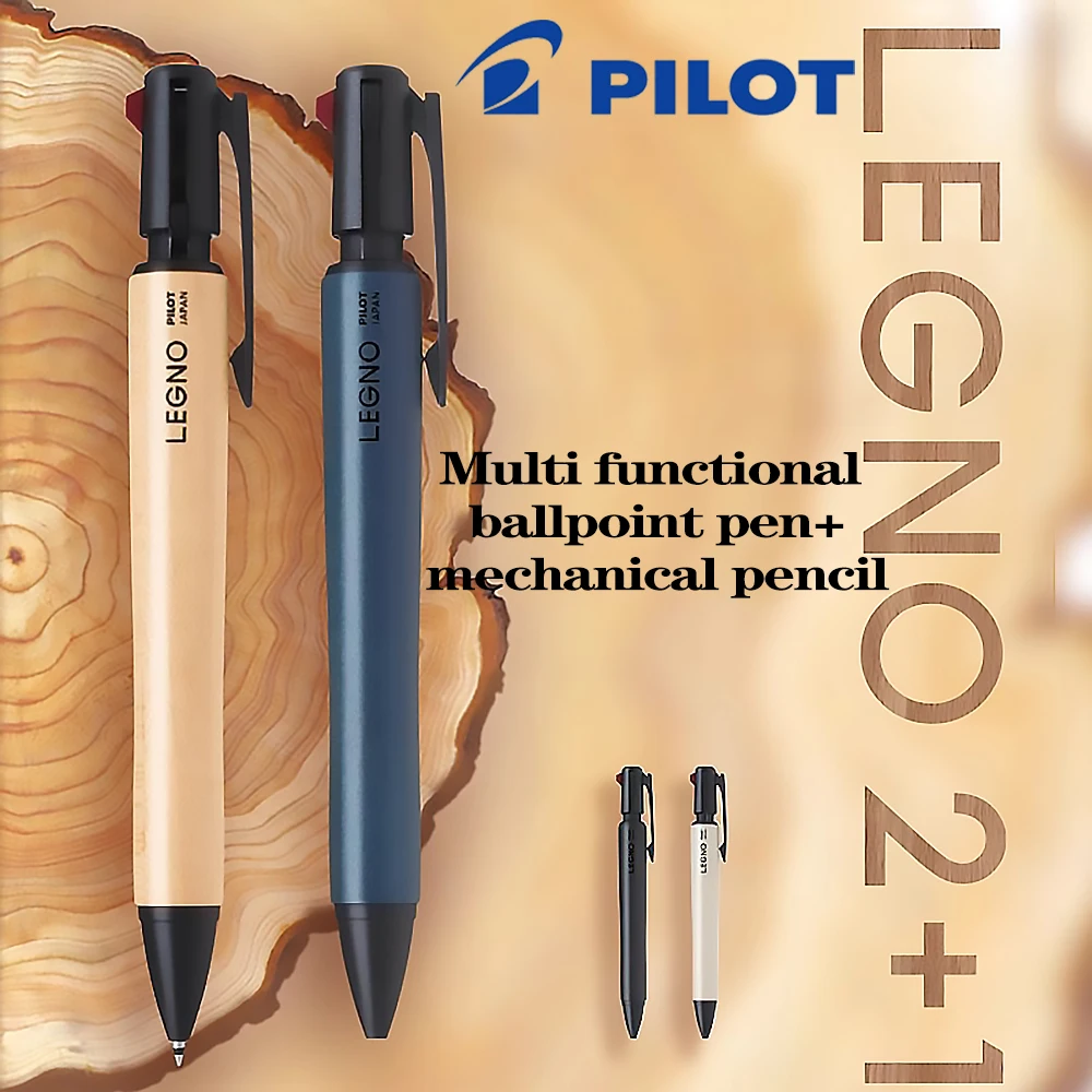 1PC Japan Pilot Multifunction Pen Wooden Rod Ballpoint Pens Mechanical Pencil LEGNO 2+1 School Acsesories Stationery 3 in 1 Pen