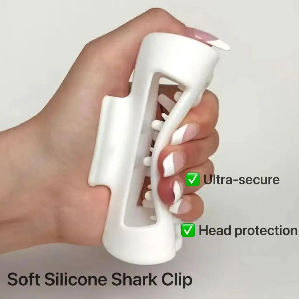 

New1pc soft silicone shark clip, with high-end feel, anti-drop and non-fragile grip clip, protect the head, new hair accessories