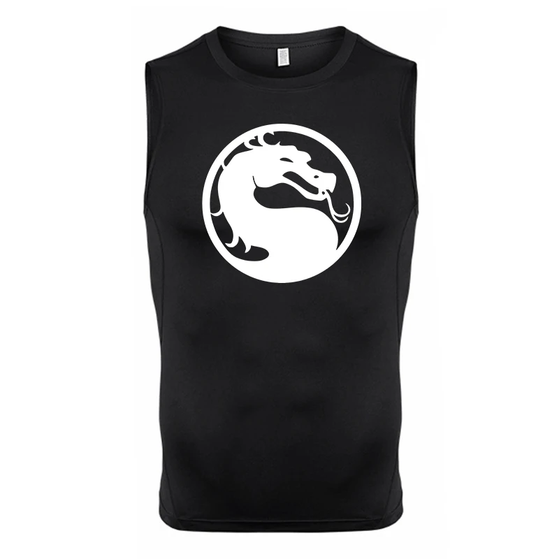 Ärmelloses Kompressionsshirt mit Totenkopf-Flügel-Print für Herren, sportliche, schnell trocknende Tanktops, Fitness-Workout-Lauf-Baselayers, Unterhemden – Detail 7