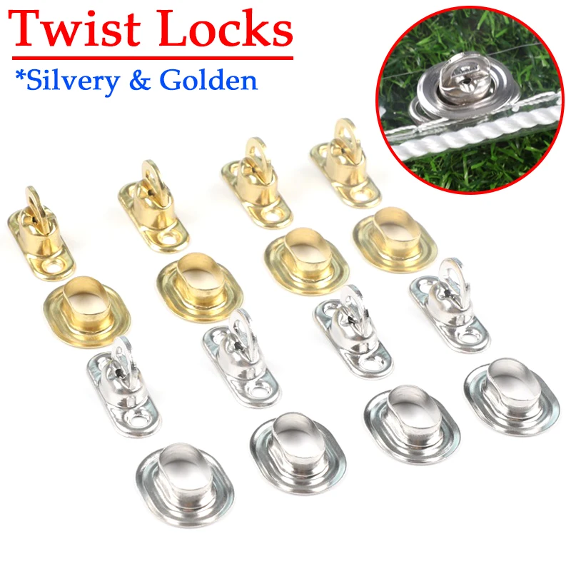 10-100Pcs Copper Twist Locks Oval Rotating Latch Pergola Tarpaulin and Sunshade Net Installation Accessories Fixed Twist Buckle