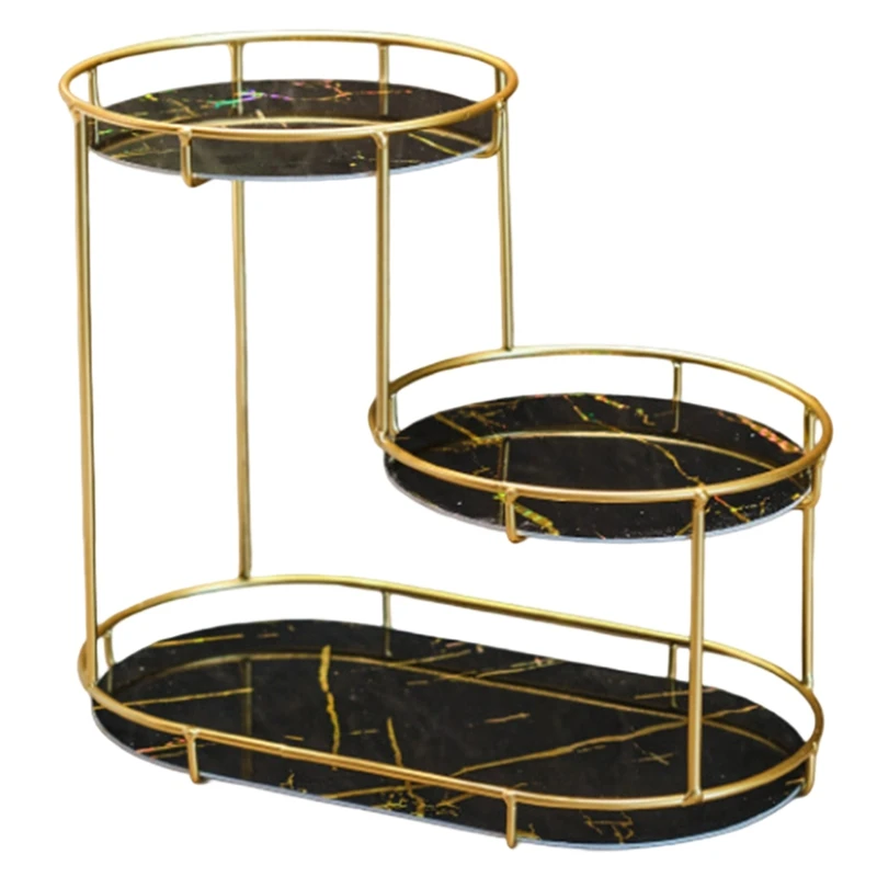 Luxury Iron Art Uv Board Cosmetics Storage Rack Makeup Organizer Dressing Table Shelf Bathroom Iron Bird Cage Holder A