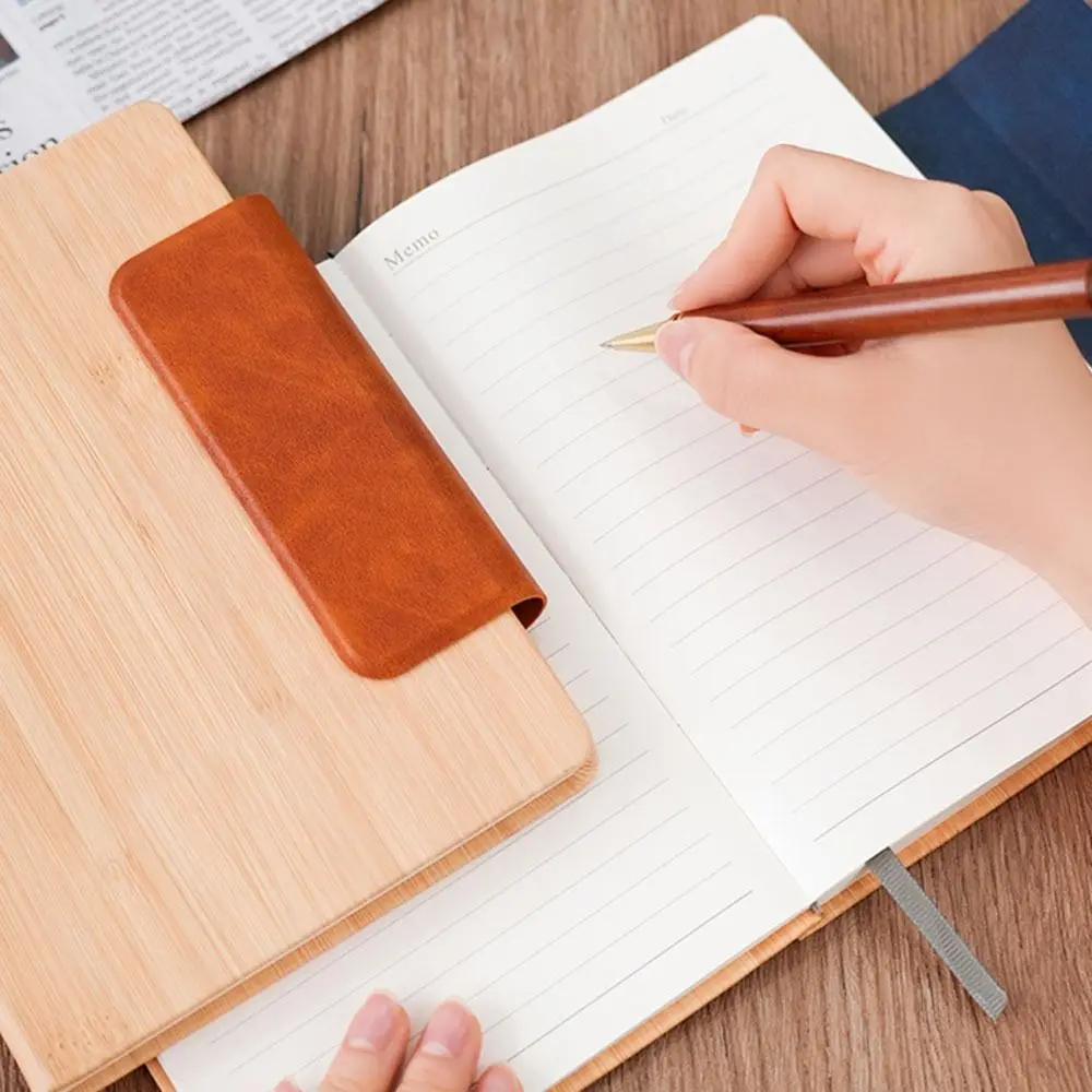 200 Pages A5 Notebook Wood Grain with Magnetic Buckle Business Office Notepad Thickened Paper Bookmark Diary Gift for Friends