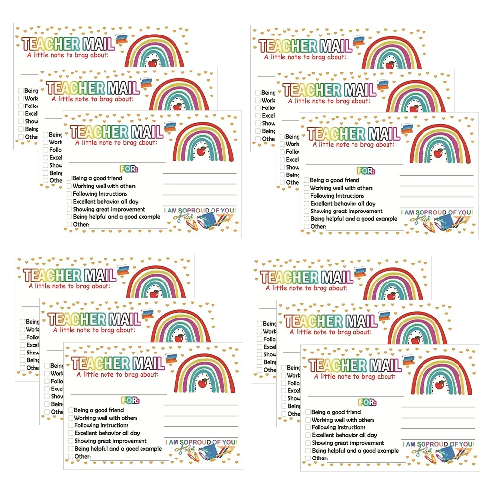 Kids Motivational Cards Best Teacher Incentive Postcard Rewards Teaching Encouragement Coated Paper