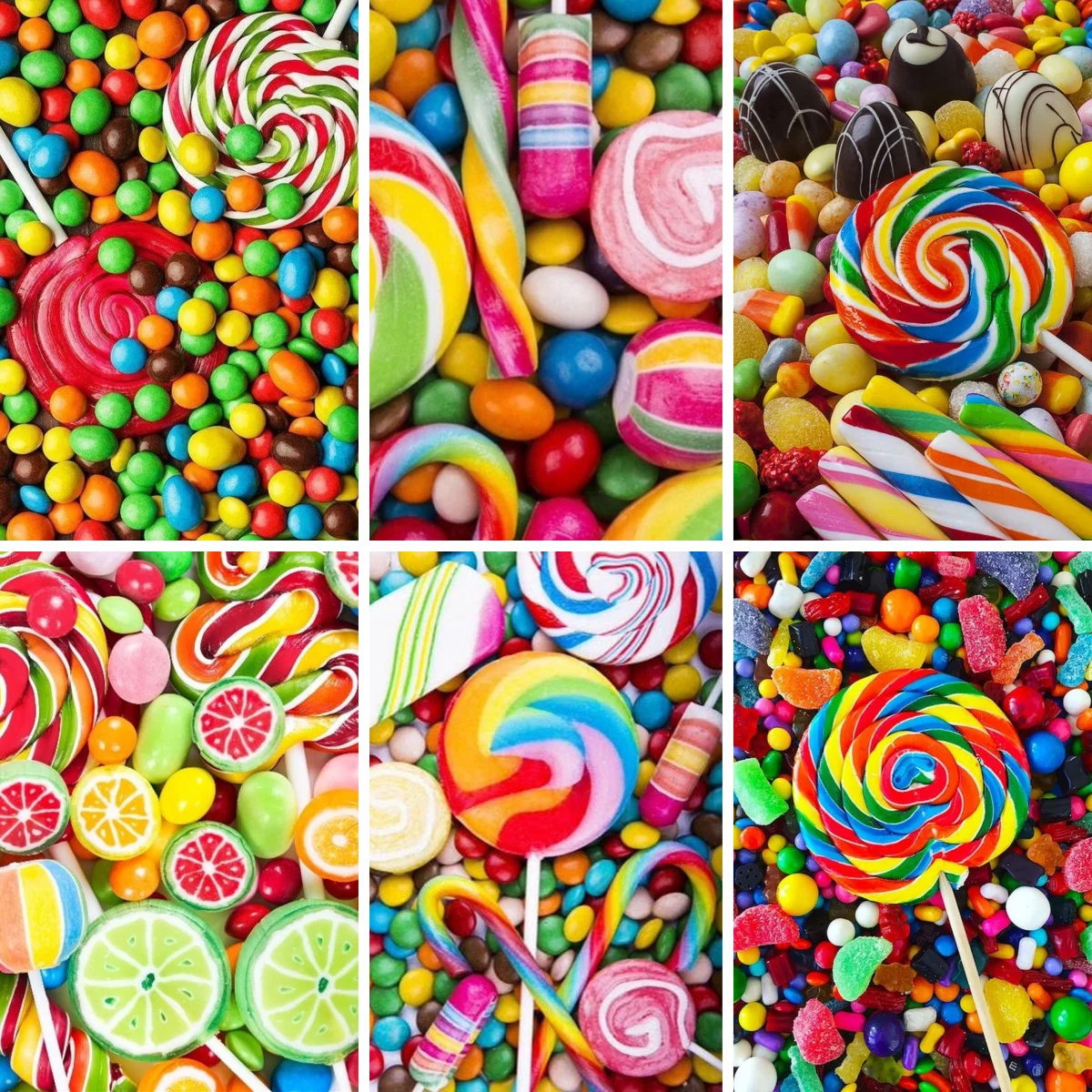 

5d Diy Diamond Painting Kids Party Rainbow Lollipops Pictures Full Square Round Drill Candies Sweet Art Diamond Embroidery Sale